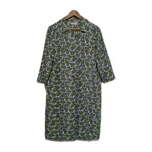 Vintage 60s Laiglon Coat 3/4 Sleeve Lined Spring Fall Green Blue Paisley S B38